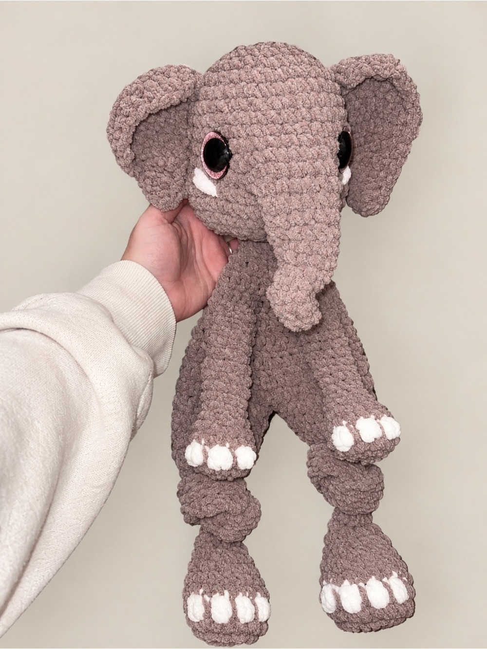 Plush Crochet Elephant Lovey